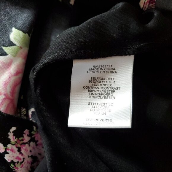 Floral Babydoll Slip Dress M Black Pink Satin Long Maxi Chiffon Ruffles Fairy - Picture 8 of 9